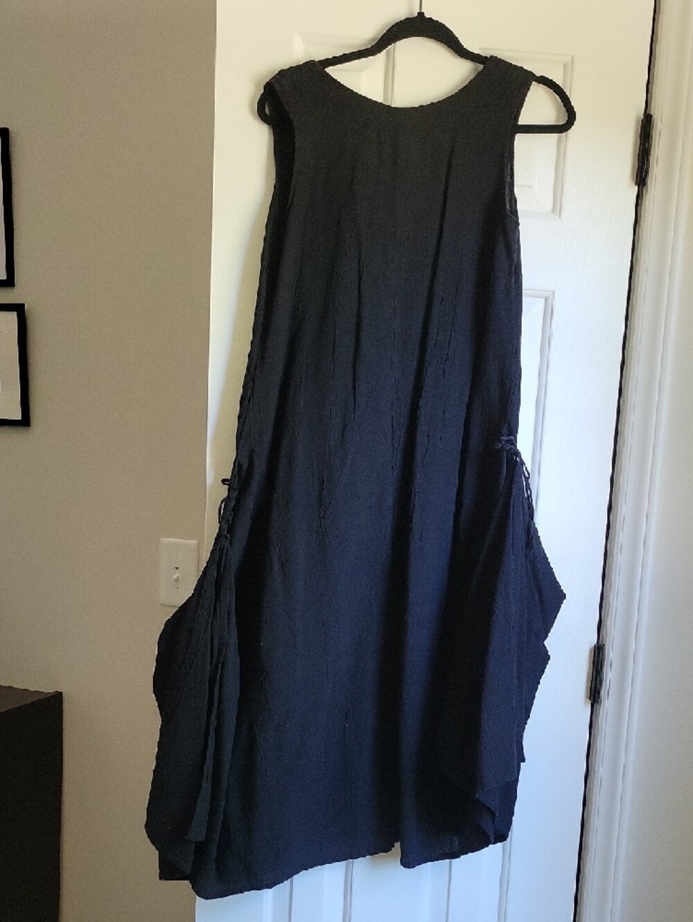 Peanut Punch Sleeveless Midi Dress with Side Ties 100% Cotton - Picture 4 of 8